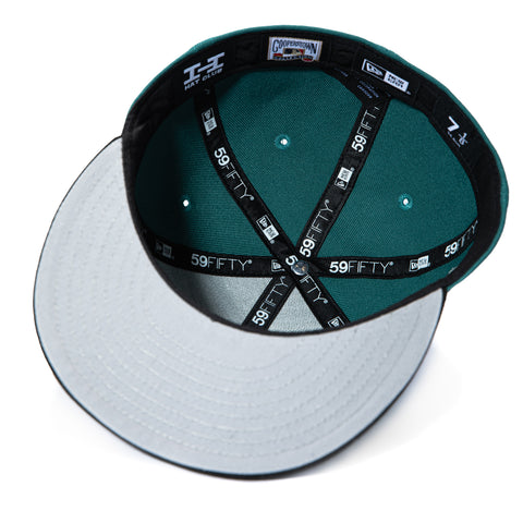 New Era 59Fifty Los Angeles Dodgers 60th Anniversary Stadium Patch Flower Hat - Teal, Black New Era