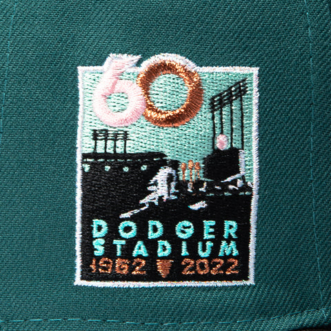 New Era 59Fifty Los Angeles Dodgers 60th Anniversary Stadium Patch Flower Hat - Teal, Black New Era