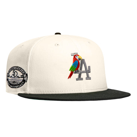 New Era 59Fifty Los Angeles Dodgers 50th Anniversary Stadium Patch Parrot Hat - White, Black New Era