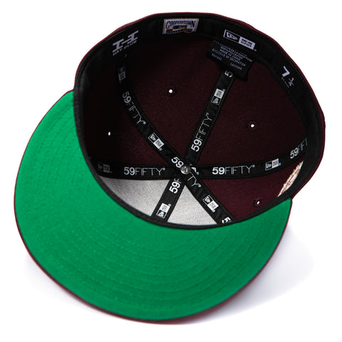 New Era 59Fifty Philadelphia Phillies National League Baseball Club Patch 1915 Old English Hat - Maroon, Metallic Copper New Era