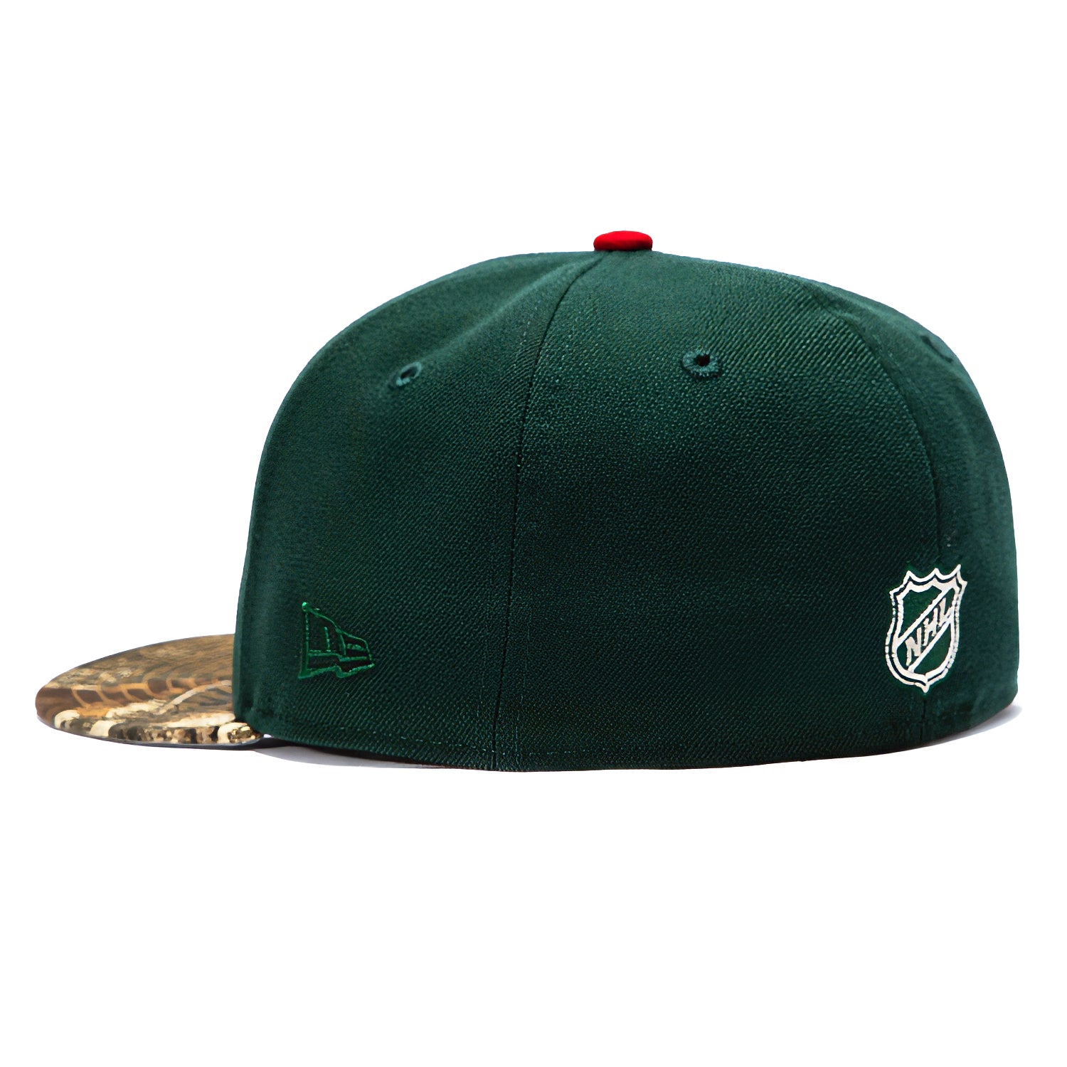 New Era 59Fifty Minnesota Wild Logo Patch M Hat - Green, Realtree