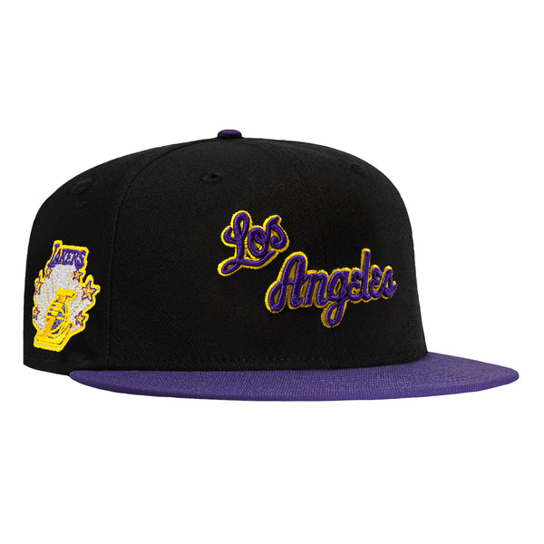 New Era 59Fifty Los Angeles Lakers 1960 Patch Script Hat - Black