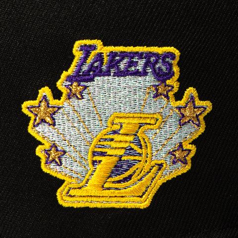 New Era 59Fifty Los Angeles Lakers 1960 Patch Script Hat - Black, Purple, Gold New Era