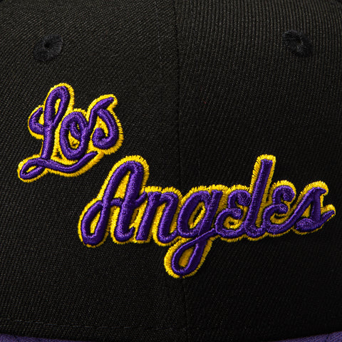New Era 59Fifty Los Angeles Lakers 1960 Patch Script Hat - Black, Purple, Gold New Era