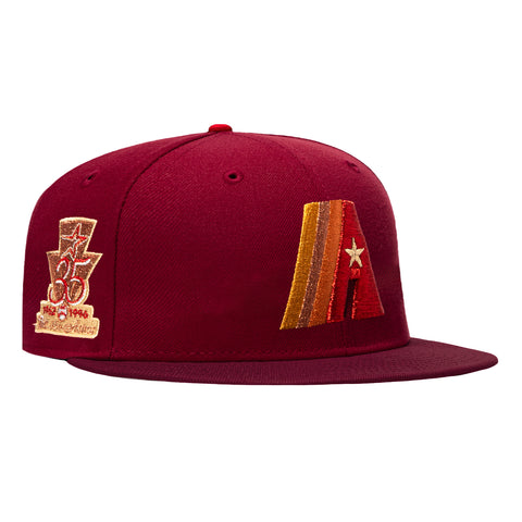 New Era 59Fifty Rotten Apple Houston Astros 35th Anniversary Patch Concept Hat - Cardinal, Maroon New Era