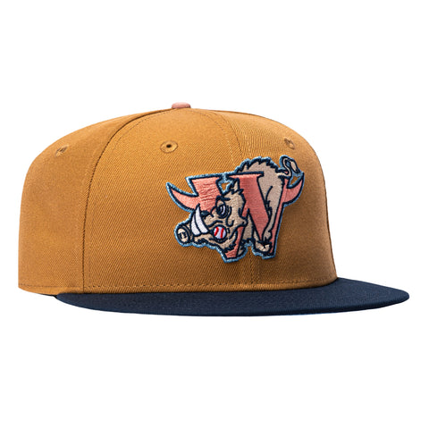 New Era 59Fifty Slayer Winston Salem Dash Wart Hogs Light Blue UV Hat - Khaki, Navy New Era