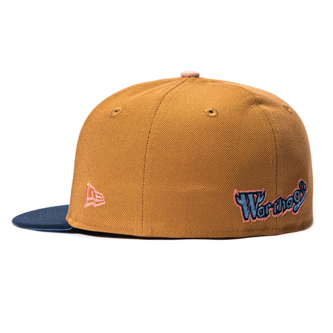 New Era 59Fifty Slayer Winston Salem Dash Wart Hogs Light Blue UV Hat - Khaki, Navy New Era