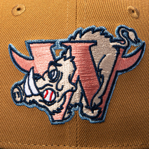 New Era 59Fifty Slayer Winston Salem Dash Wart Hogs Light Blue UV Hat - Khaki, Navy New Era