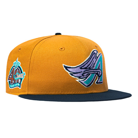 New Era 59Fifty Los Angeles Angels 40th Anniversary Patch 1997 Hat - Khaki, Navy New Era