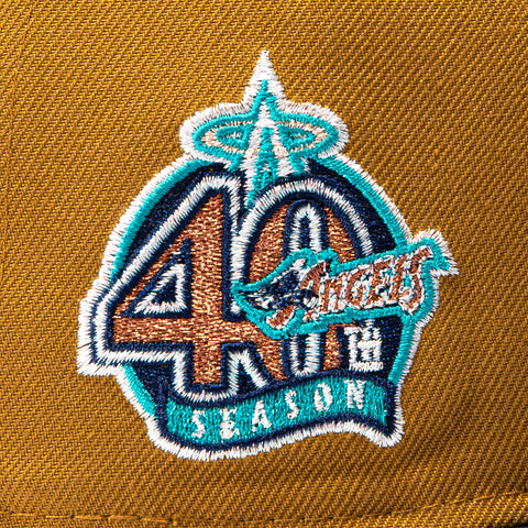 New Era 59Fifty Los Angeles Angels 40th Anniversary Patch 1997 Hat - Khaki, Navy New Era