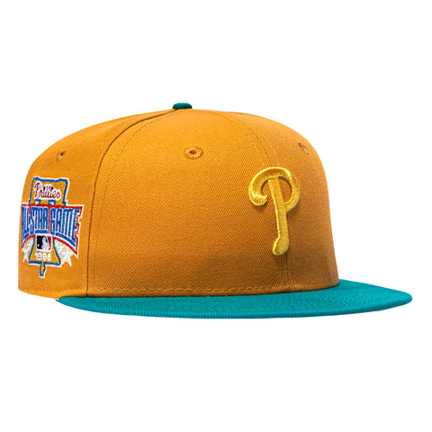 New Era 59Fifty Philadelphia Phillies 1996 All Star Game Patch Pink UV Hat - Gold, Teal New Era