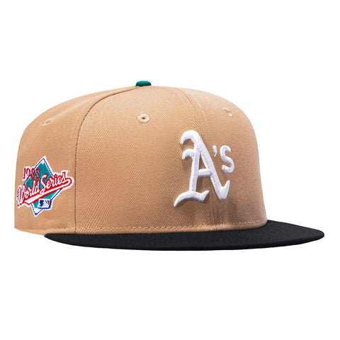 New Era 59Fifty Oakland Athletics 1988 World Series Patch Hat - Tan, Black New Era