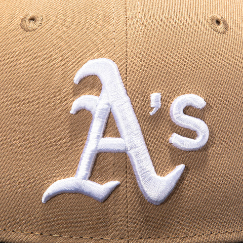 New Era 59Fifty Oakland Athletics 1988 World Series Patch Hat - Tan, Black New Era