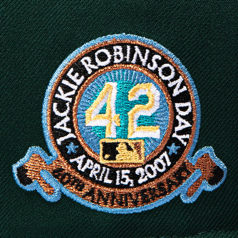 New Era 59Fifty Los Angeles Dodgers Jackie Robinson 42 Patch Light Blue UV Hat - Green New Era