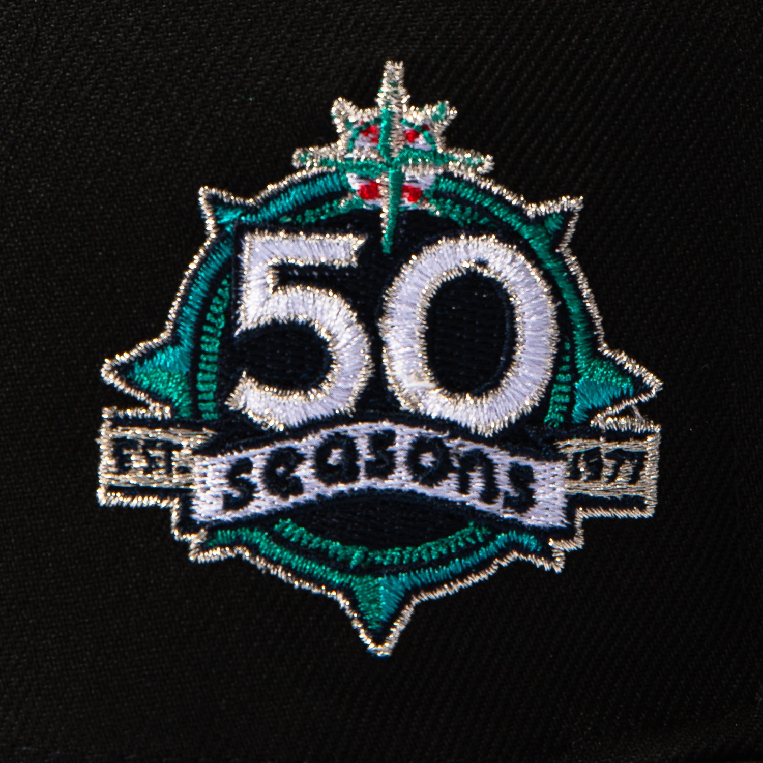 New Era 59Fifty Black Dome Seattle Mariners 50th Anniversary Patch