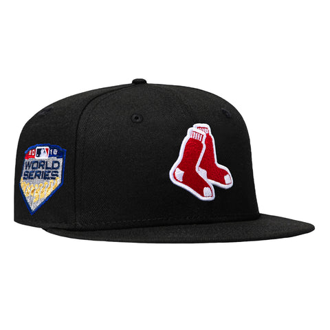 New Era 59Fifty Black Dome Boston Red Sox 2018 World Series Patch Alternate Hat - Black New Era