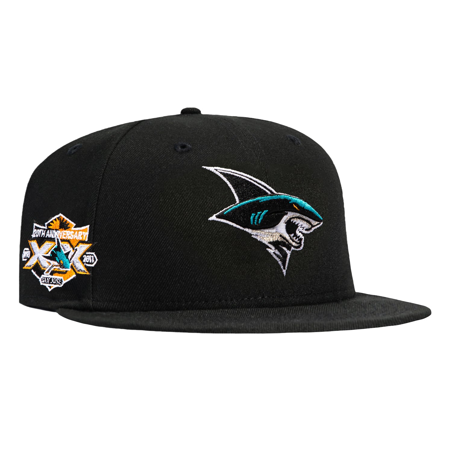 New Era 59Fifty Black Dome San Jose Sharks 20th Anniversary Patch