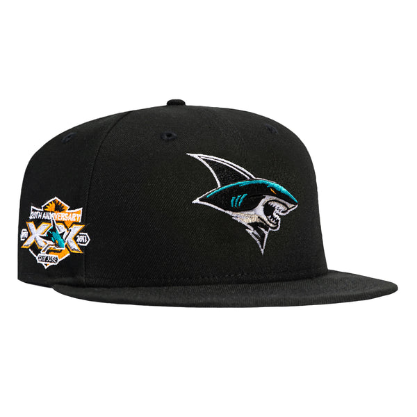 New Era 59Fifty Black Dome San Jose Sharks 20th Anniversary Patch