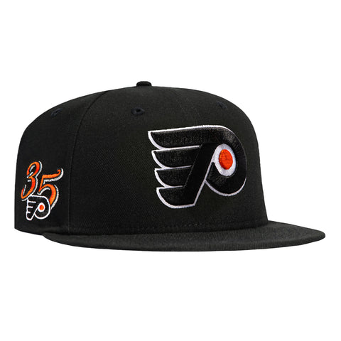 New Era 59Fifty Black Dome Philadelphia Flyers 35th Anniversary Patch Hat