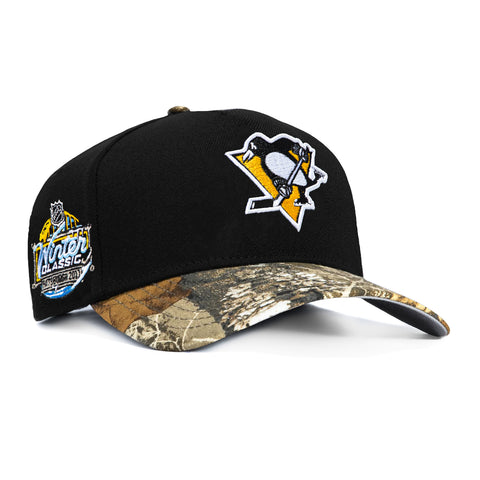 New Era 9Forty A-Frame Realtree Visor Pittsburgh Penguins 2011 Winter Classic Patch Snapback Hat - Black, Realtree New Era