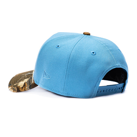 New Era 9Forty A-Frame Realtree Visor Utah Mammoth Inaugural Patch Snapback Hat - Light Blue, Realtree New Era