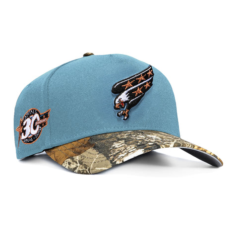New Era 9Forty A-Frame Realtree Visor Washington Capitals 30th Anniversary Patch Snapback Hat - Indigo, Realtree New Era