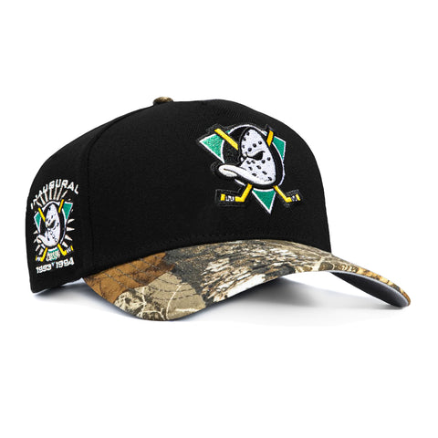 New Era 9Forty A-Frame Realtree Visor Anaheim Ducks Inaugural Patch Snapback Hat - Black, Realtree New Era