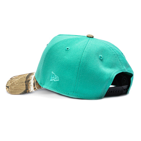 New Era 9Forty A-Frame Realtree Visor Seattle Kraken 2024 Winter Classic Patch Snapback Hat - Mint, Realtree New Era