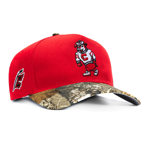New Era 9Forty A-Frame Realtree Visor Carolina Hurricanes Logo Patch Mascot Snapback Hat - Red, Realtree New Era