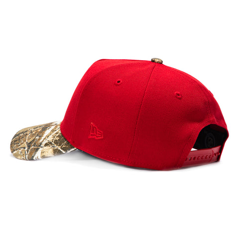 New Era 9Forty A-Frame Realtree Visor Carolina Hurricanes Logo Patch Mascot Snapback Hat - Red, Realtree New Era