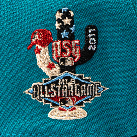 New Era 9Forty A-Frame Arizona Diamondbacks 2011 All Star Game Patch Snapback Snakehead Hat - Teal, Black New Era