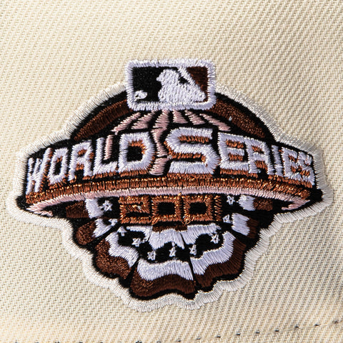 New Era 9Forty A-Frame Arizona Diamondbacks 2001 World Series Patch Snapback D Cow Print Hat - White, Black New Era