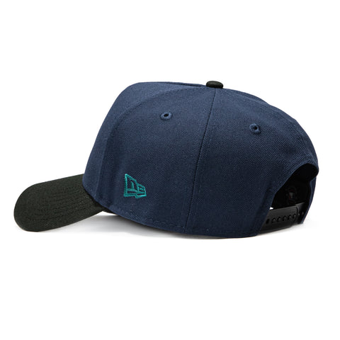 New Era 9Forty A-Frame Los Angeles Dodgers 2025 World Series Patch Snapback Shogun Hat - Navy, Black, Metallic Silver New Era