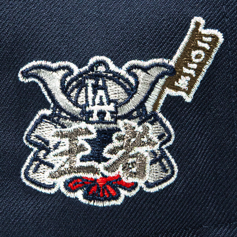 New Era 9Forty A-Frame Los Angeles Dodgers 2025 World Series Patch Snapback Shogun Hat - Navy, Black, Metallic Silver New Era