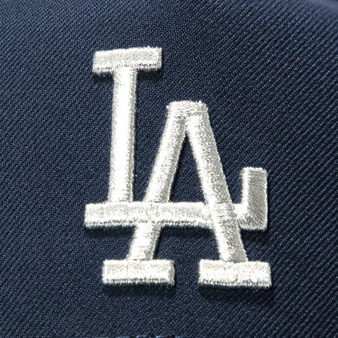 New Era 9Forty A-Frame Los Angeles Dodgers 2025 World Series Patch Snapback Shogun Hat - Navy, Black, Metallic Silver New Era