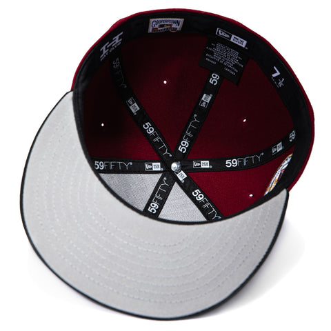 New Era 59Fifty Los Angeles Angels 50th Anniversary Patch Hat - Cardinal, Black New Era