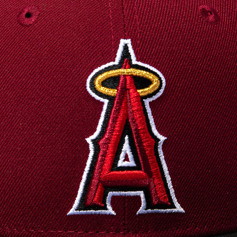 New Era 59Fifty Los Angeles Angels 50th Anniversary Patch Hat - Cardinal, Black New Era