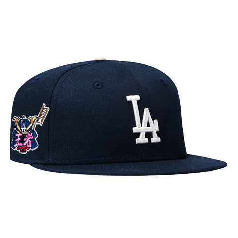 New Era 59Fifty Los Angeles Dodgers Shogun Logo Patch Hat - Navy, Ivory New Era