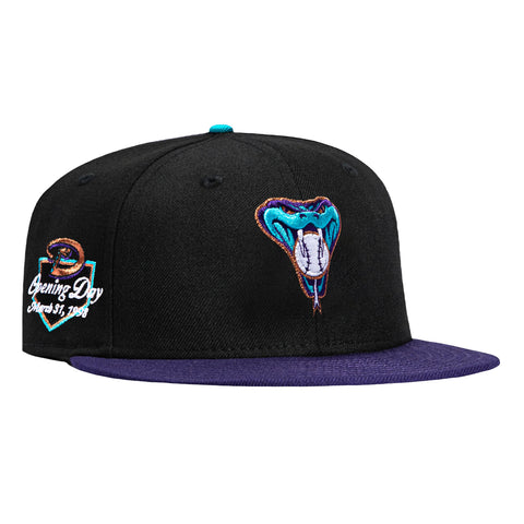 New Era 59Fifty Arizona Diamondbacks 1998 Opening Day Patch Snakehead Hat - Black, Purple New Era