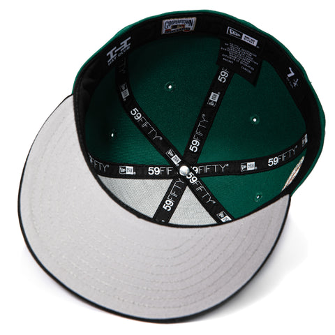 New Era 59Fifty Philadelphia Phillies Baseball Club Patch 1915 Old English Logo Hat - Green, Black, Metallic Silver New Era