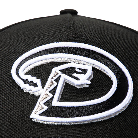 New Era 9Forty A-Frame Arizona Diamondbacks Inaugural Patch D Snapback Hat - Black, Metallic Silver, White New Era