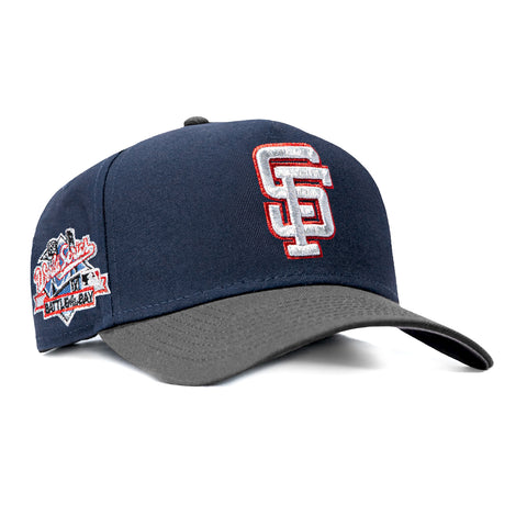 New Era 9Forty A-Frame San Francisco Giants Battle of the Bay Patch Snapback Hat - Navy, Graphite, Red New Era