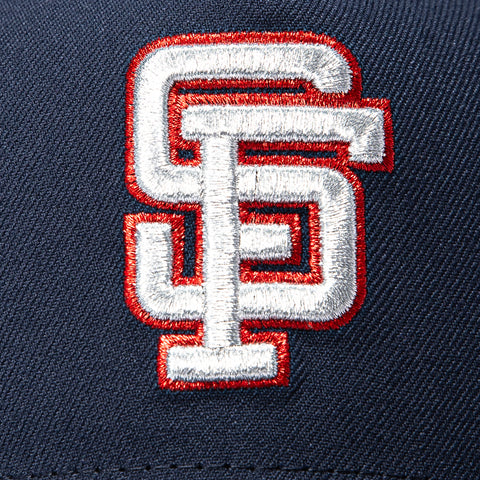 New Era 9Forty A-Frame San Francisco Giants Battle of the Bay Patch Snapback Hat - Navy, Graphite, Red New Era