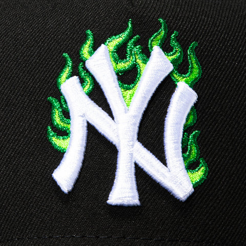 New Era 9Forty A-Frame New York Yankees 1996 World Series Patch Flame Snapback Hat - Black, Kelly, Light Green New Era