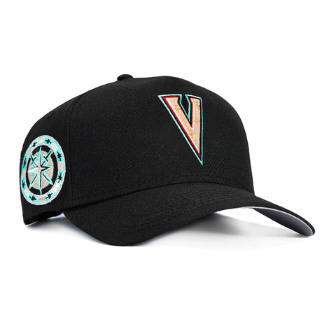 New Era 9Forty A-Frame Vegas Golden Knights Chip Patch V Snapback Hat - Black, Ivory, Mint New Era