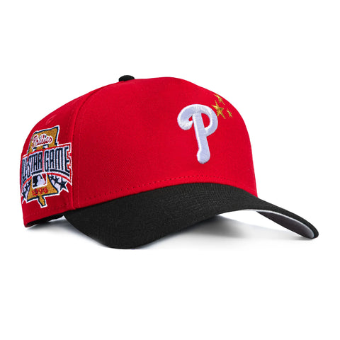New Era 9Forty A-Frame Philadelphia Phillies 1996 All Star Game Patch Stars Snapback Hat - Red, Black New Era