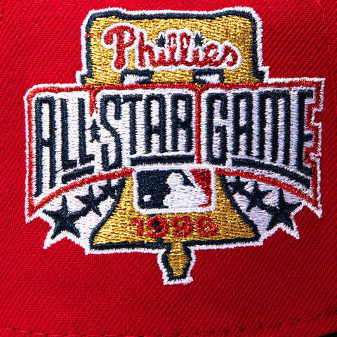 New Era 9Forty A-Frame Philadelphia Phillies 1996 All Star Game Patch Stars Snapback Hat - Red, Black New Era