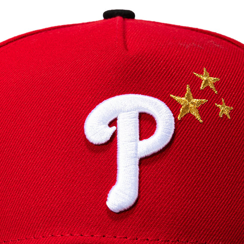 New Era 9Forty A-Frame Philadelphia Phillies 1996 All Star Game Patch Stars Snapback Hat - Red, Black New Era