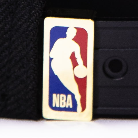 New Era 9Fifty Hardwood Classic New York Knicks 50th Anniversary Patch Snapback Pre-Curved Hat - Black, Gold New Era