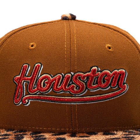 LEOPARD 2TONE ASTROS 45TH SCRIPT BRN/KHK New Era